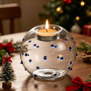 Color Dot Ball Glass Votive Holder
