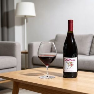 Transparent Red Wine Glass